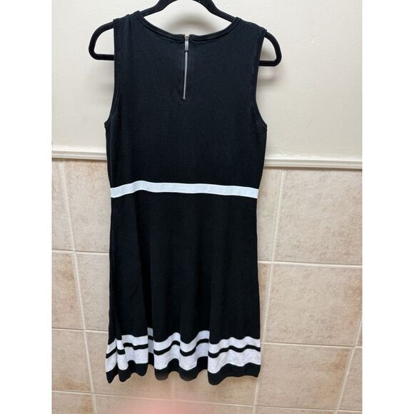 Talbots Sweater Dress Womens Petites Black & White Striped Sleeveless.Sz Lp - Picture 3 of 13